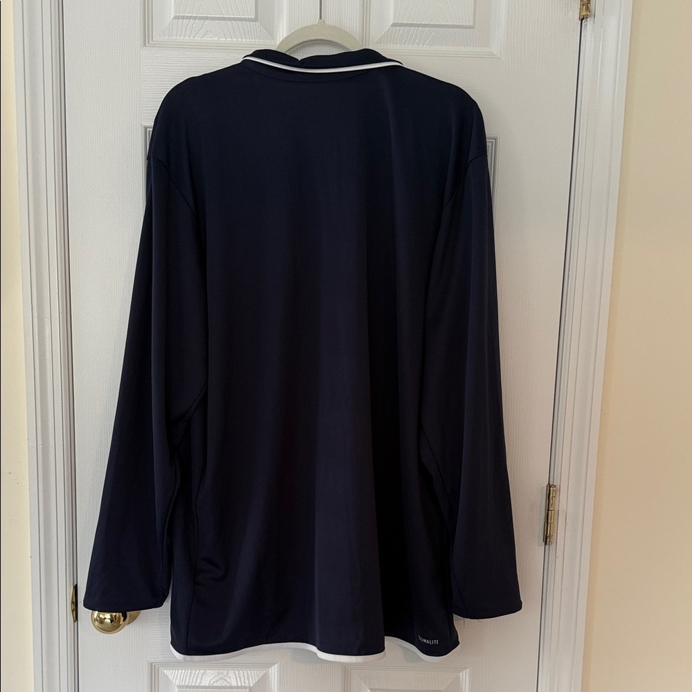 Adidas Dark Blue Quarter-Zip Pullover Columbus Blue Jackets - Picture 3 of 3
